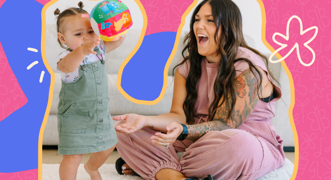 Mom and toddler playing