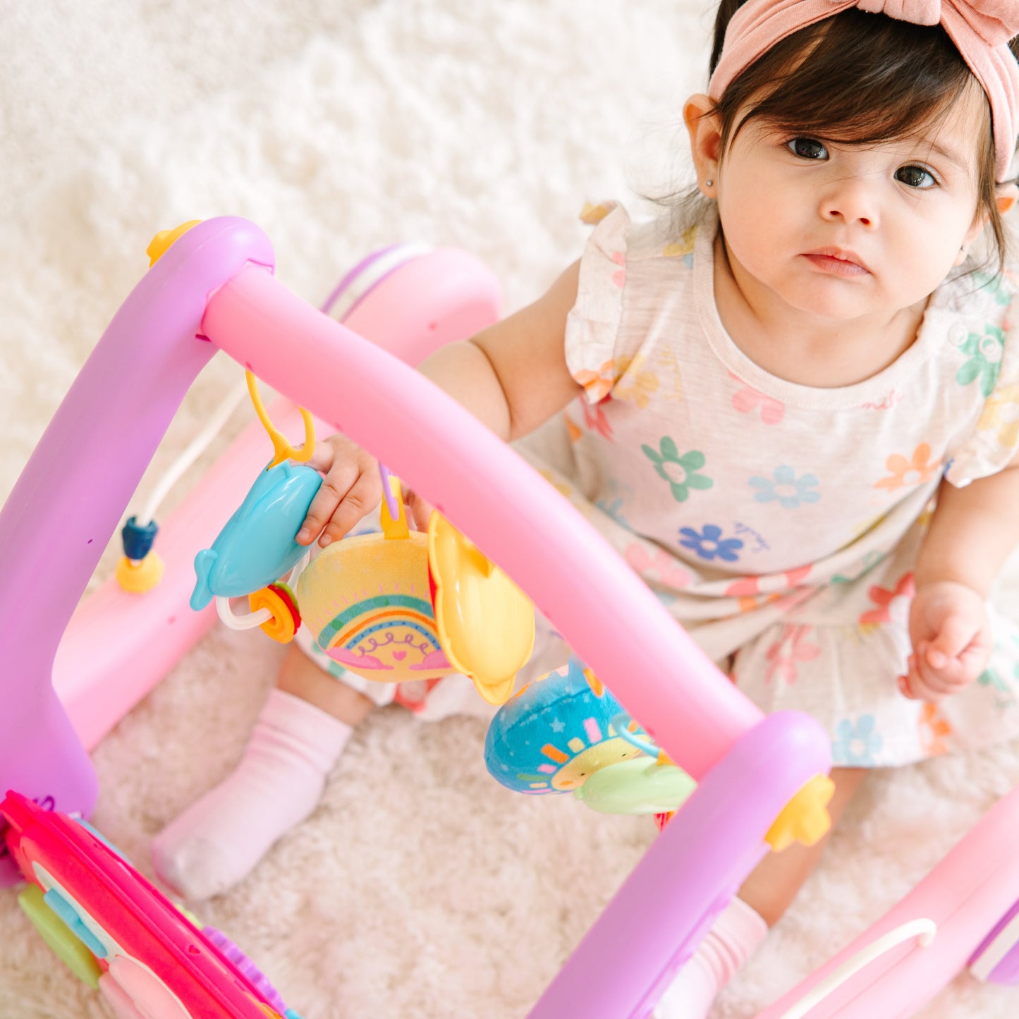 4-in-1 Baby Play Mat & Activity Center Gym - Pink