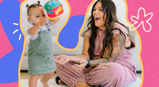 Mom and toddler playing