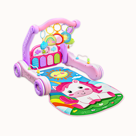 4-in-1 Baby Play Mat & Activity Center Gym - Pink