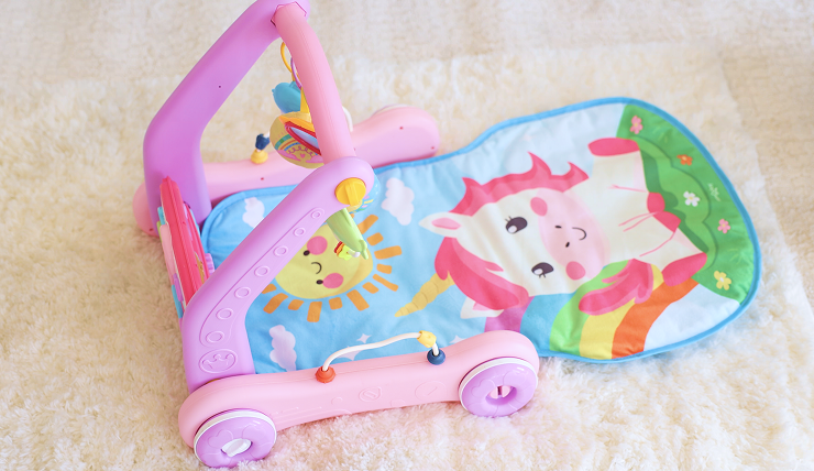 4-in-1 Baby Play Mat & Activity Center Gym - Pink